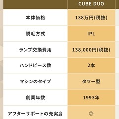 タワー型脱毛器CUBEDUOの画像