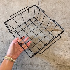 鉄製バスケットブラック小【5個セット】の画像