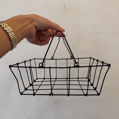 鉄製バスケットブラック小【5個セット】の画像