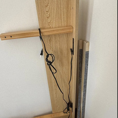 【すのこ】セミダブルベッドフレーム 棚・3口コンセント付き（ナチュラル色）の画像