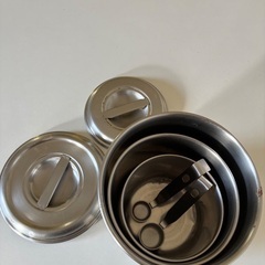 【7点セット】小さい寸胴☆業務用★ステンレス キッチンポット★ソース入の画像