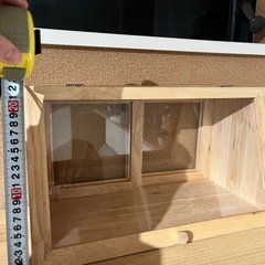 おしゃれなヴィンテージ風カウンター上収納ガラス扉
の画像