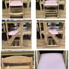 ジモティー限定価格！S366 ⭐ 浜本工芸 学習机4点セット デスク キャビネット 書棚 椅子 コンセント付き 幅110cm USEDの画像