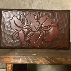 木彫り　 ジュエリーケース ミラー 鏡 レトロ 当時もの　オルゴール壊れの画像