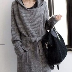 厚手ニットコートの画像