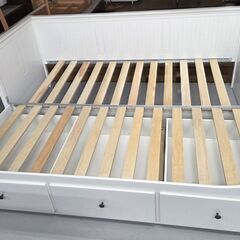イケア HEMNES ヘムネス デイベッド 引き出し3 マットレス2枚 倉庫保管中【引取限定・現状渡し】カグマニアの画像