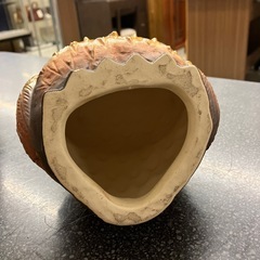 サ2511-2511-183 フクロウ 置物 オブジェ 縁起物 イエロー 爪部分欠け有り キズ汚れ有りの画像