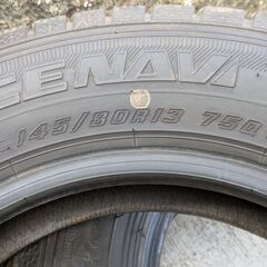 工賃込み　グッドイヤー２０２３年、２０２４年製冬タイヤ１４５／８０Ｒ１３　４本セットの画像