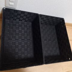 ⚠️値引き対応不可⚠️DAISO 黒色収納バスケット3つの画像