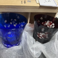 ペアグラス新品   切子硝子。宇野千代。の画像