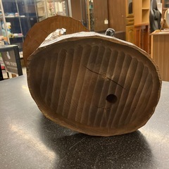 サ2511-184 木彫り 熊 サイドテーブル 台 置物 オブジェ キズ汚れ有り の画像