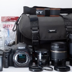 S数約2620回！SONY α58★トリプルレンズ★スマホ転送★カメラバック付き  1ヶ月動作補償あり！ 安心のゆうパック代引き発送！ 送料、代引き手数料無料！の画像