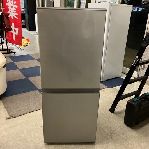 A2511-185 AQUA 2ドア冷蔵庫 シルバー AQR-13H 126L 2019年製 動作確認済み キズ汚れ有り