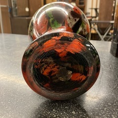 サ2511-186 ガラス製 マーブル柄 花瓶 フラワーベース 置物 インテリア キズ汚れ有り　の画像