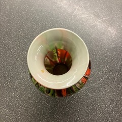 サ2511-186 ガラス製 マーブル柄 花瓶 フラワーベース 置物 インテリア キズ汚れ有り　の画像