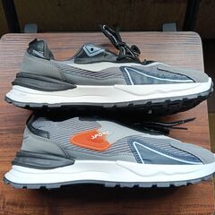 新品 25.5cm メンズ スニーカー グレー 厚底 シューズ 普段着 識別番号:【N561-S】の画像