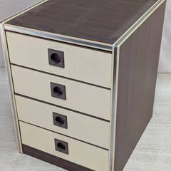 かわいい 引き出し4段 小物入れ 収納ケース ミニタンス 収納家具 古道具 昭和レトロ 幅31 奥行36 高さ42㌢位　の画像