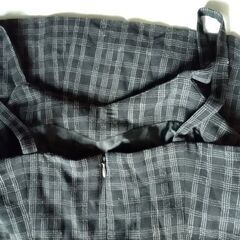 ダークグレー×ライトグレー チェック柄 キャミソールワンピース Mくらいの画像