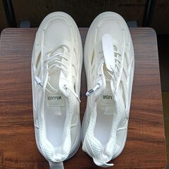 新品 27cm メンズ スニーカー ホワイト 厚底 シューズ 普段着 識別番号:【N563-S】の画像