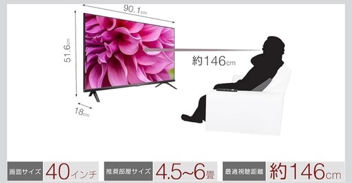 TCL 40型 フルハイビジョン スマートテレビ(Android TV) 