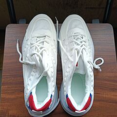 新品 25cm メンズ スニーカー ホワイト 厚底 男女兼用 シューズ 識別番号:【N564-S】の画像