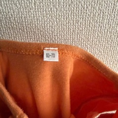 オレンジ・レッドロンパース 60~70の画像