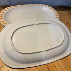 【引き取り限定】中古品　メラミン　大皿　プレート　4枚セットの画像