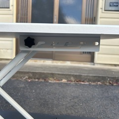 ぼん家具 昇降式テーブル ダイニングテーブル 幅85×奥行55×高さ27～56.5cm 5段階 高さ調整 デスク リフトテーブル 机 ホワイトの画像