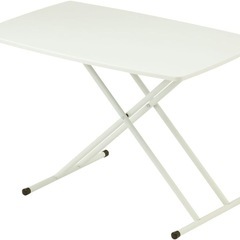 ぼん家具 昇降式テーブル ダイニングテーブル 幅85×奥行55×高さ27～56.5cm 5段階 高さ調整 デスク リフトテーブル 机 ホワイトの画像