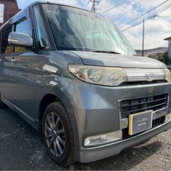 人気車種！ダイハツ タントカスタム★総額6.8万円★車検付き 即日納車可能！スマキー 社外アルミ 社外ナビ ワンセグTV 左パワフラ 機関良好 冷暖房確認済み！お早めに！！の画像