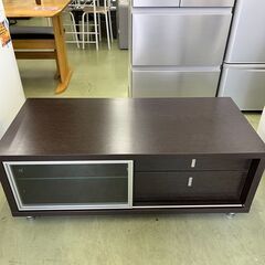 【リサイクルショップ ピカソ 小松原】📺幅105cm✨モダンTVボード THBS104B✨40型テレビ用ガラス扉＆引き出し収納付き★8874★の画像