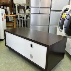 【リサイクルショップ ピカソ 小松原】📺幅105cm✨モダンTVボード THBS104B✨40型テレビ用ガラス扉＆引き出し収納付き★8874★の画像