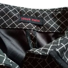 LEGGY PRESS ノースリーブワンピース 黒×グレー 斜め格子柄 Mくらいの画像