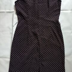 LEGGY PRESS ノースリーブワンピース 黒×グレー 斜め格子柄 Mくらいの画像