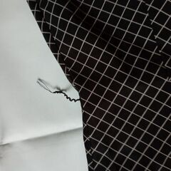 LEGGY PRESS ノースリーブワンピース 黒×グレー 斜め格子柄 Mくらいの画像