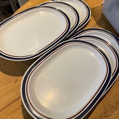 【引き取り限定】中古品　メラミン　プレート　6枚セットの画像