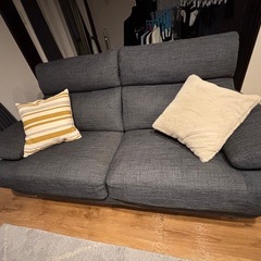 ニトリ3人がけ布貼りソファNポケットＡ13 グレー現行品の画像