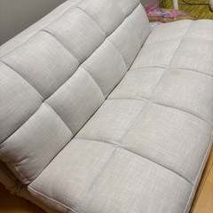 シンプル ホワイト　リクライニングソファベッド  の画像