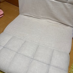 シンプル ホワイト　リクライニングソファベッド  の画像