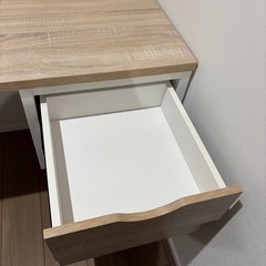 パソコンデスク 引き出し付き スチール脚 木目調 オフィス LOWYA 椅子付きの画像