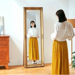 全身鏡 おしゃれ アンティーク調 ミラー 180cm スタンドミラー 大型の画像