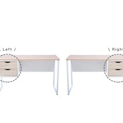 パソコンデスク 引き出し付き スチール脚 木目調 オフィス LOWYA 椅子付きの画像