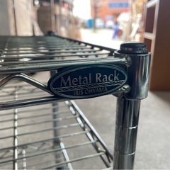 IRIS OHYAMA　アイリスオーヤマ　3段　メタルラック　スチールラック　キャスター付き　ポール径19㎜　便利　棚　収納　W590×D360×H450㎜　中古　③の画像