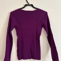 soeur7　パープル Vネック 長袖セーター サイズ02の画像