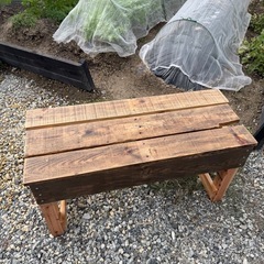 【木製ベンチ/作業台】　水性ウレタンニス塗装　マルシェ等の出店用ににの画像