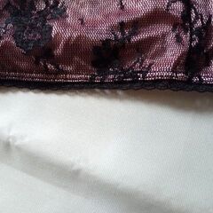 OVER BOARD ピンク×黒レース カップ付きキャミソール レース リボン サイズMの画像