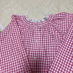 Samansa Mos2 赤白チェック 長袖ブラウス Fの画像