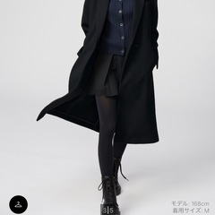 【即完売‼️今季UNIQLO:C】 ロングコート 黒 S 試着1回のみ✨9,990円→の画像