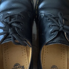 ブラックレザー 3ホールシューズ24cmの画像