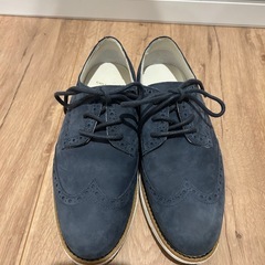 Cole Haan コールハーン　ネイビー スエード ウィングチップ　ローファー 　の画像